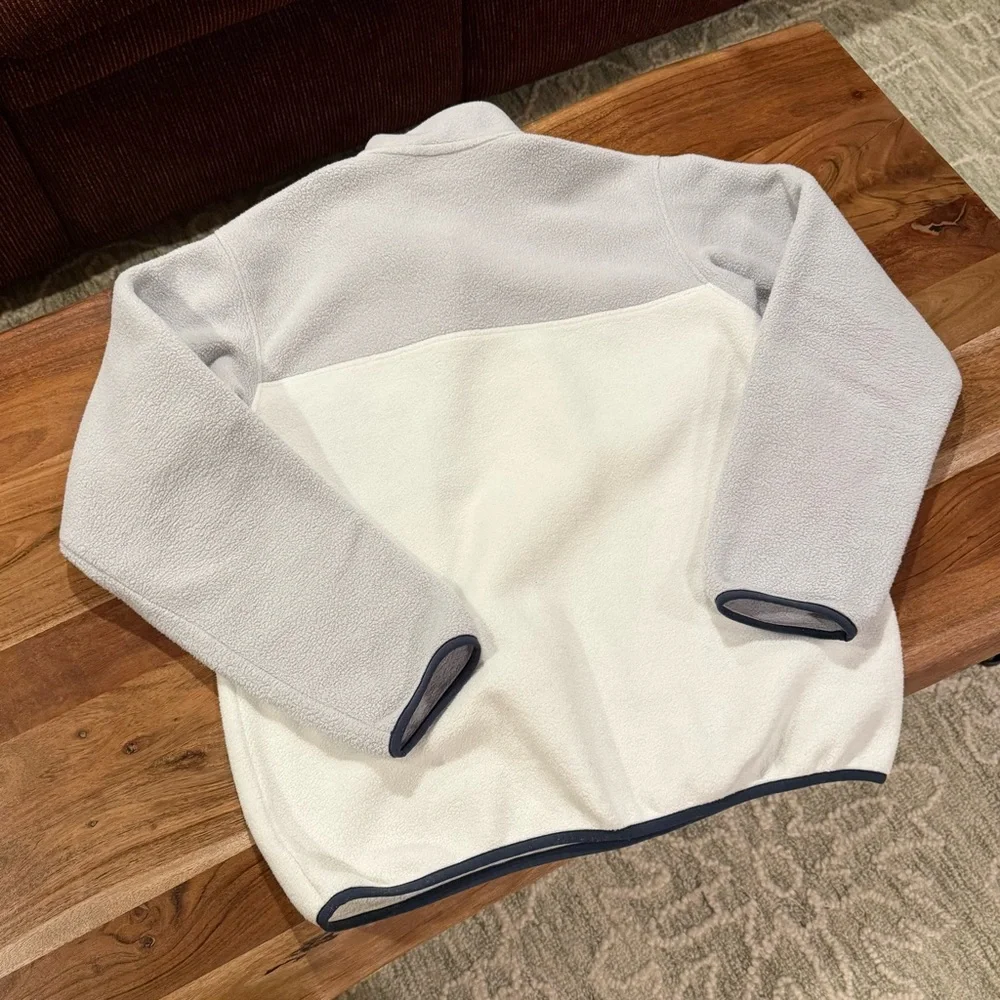 Patagonia Synchilla Two-Tone Fleece Pullover Light Gray & Cream Size M - Picture 4 of 10